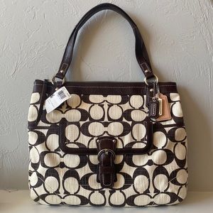 New Authentic Coach Poppy Signature C Canvas GM